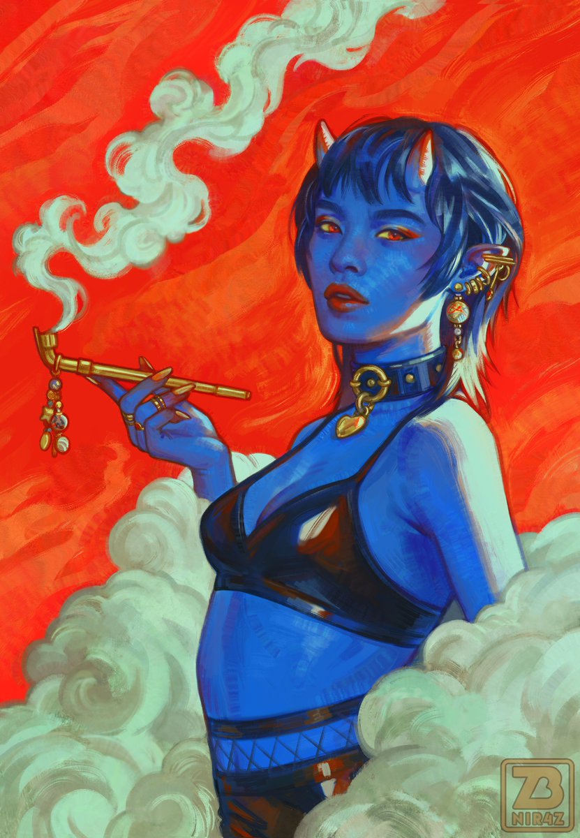 Blue Oni 👹
Another redraw of an older demon girl