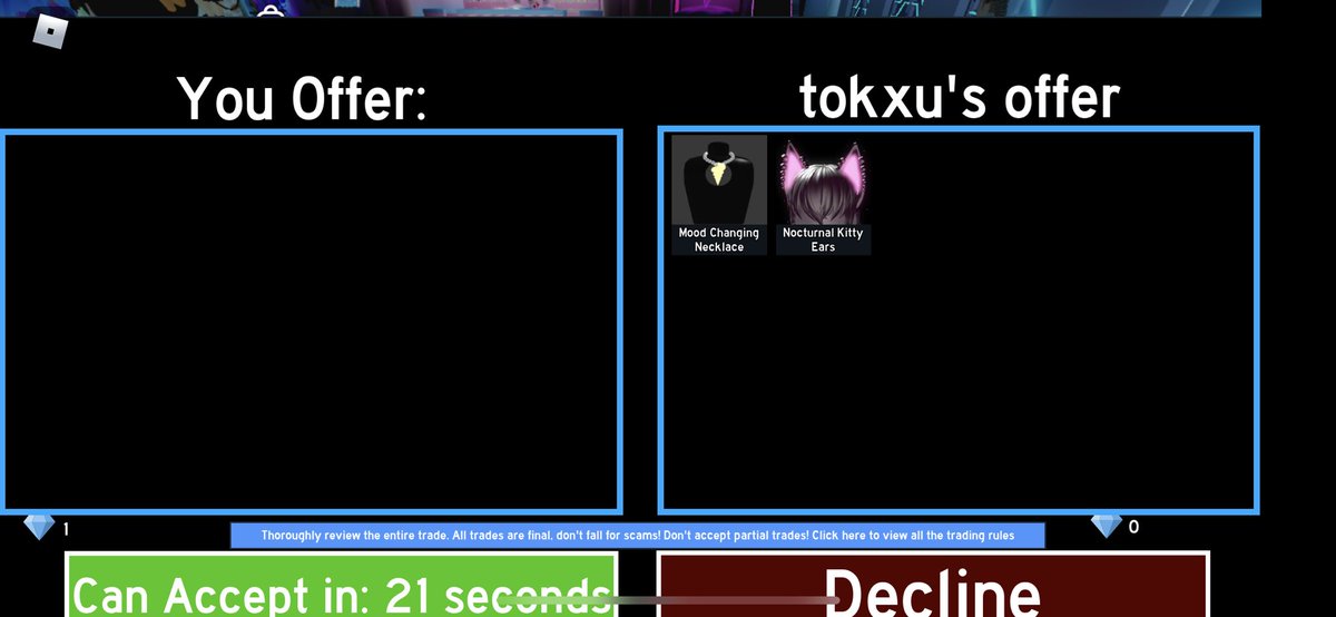 Royalsushis's tweet photo. Tysm for the trade! @scuba_porn I went first and gave 1k robux and hes trusted! :) https://t.co/5whSQKNwlK