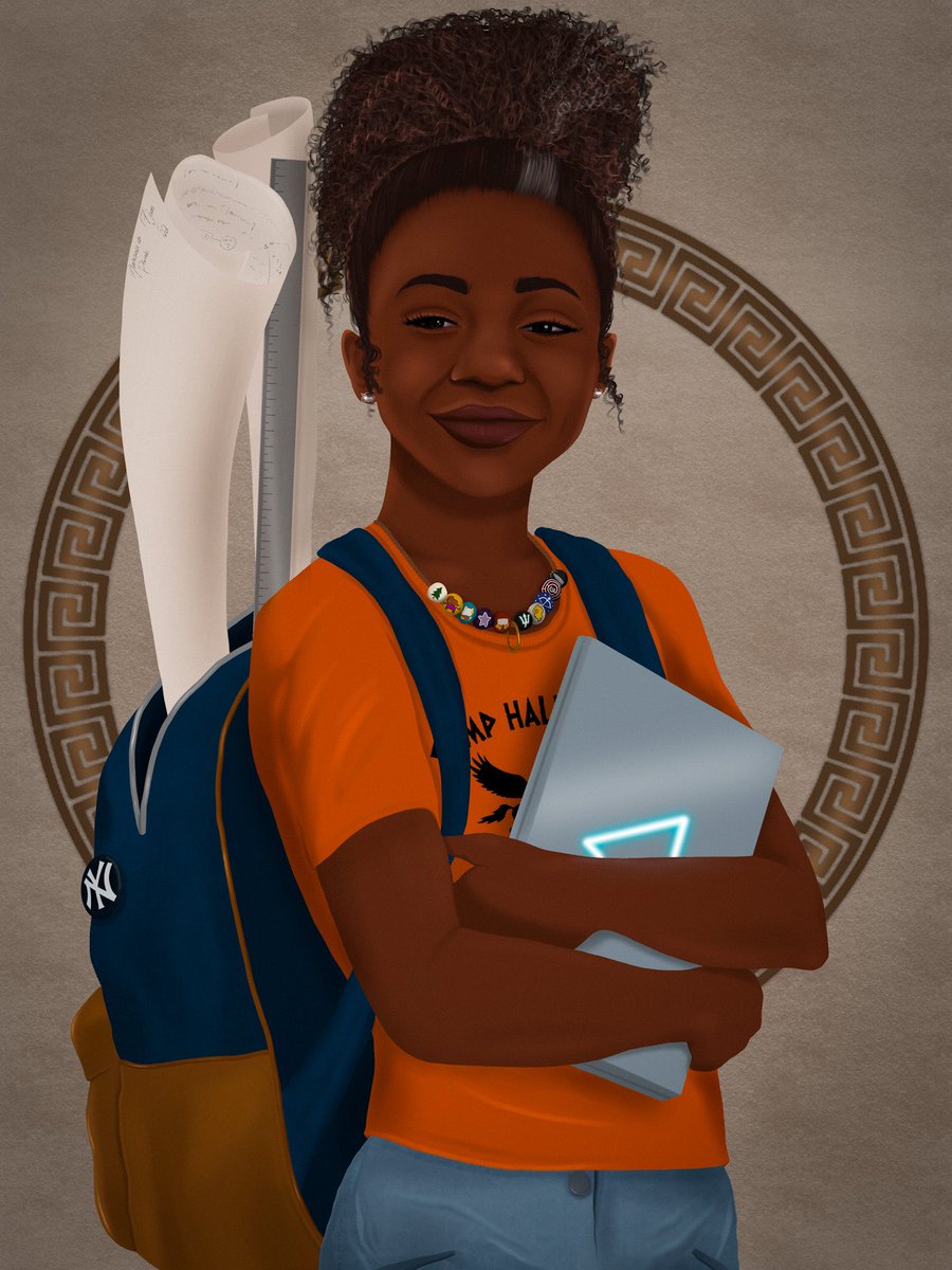 dptmari's tweet photo. Usei o tempo de quarentena dos últimos dias pra uma ilustração que tinha em mente desde que o anúncio oficial veio aí: @LeahSavJeffries, nossa perfeita Annabeth Chase🦉🧢❤️

Será que a gente consegue fazer @rickriordan @camphalfblood @ALNL notarem esse tweet? 👀 https://t.co/DsgqaeCNFI