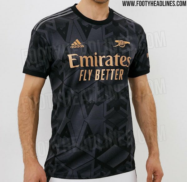 Transferzone00's tweet photo. 🚨 Arsenal's 2022-23 away kit leaked.⚫🎽 #AFC 

(via @Footy_Headlines) https://t.co/0xb0XMjPrU