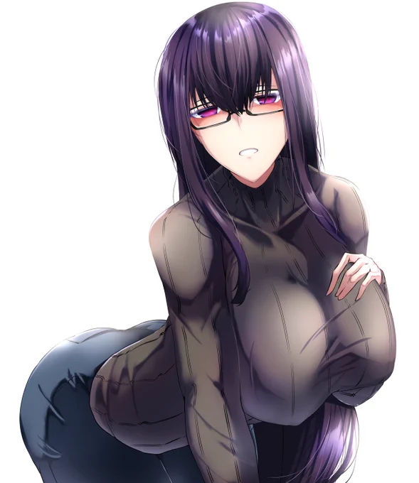 覗き込む香子さん(眼鏡差分)
#FGO 
#紫式部 