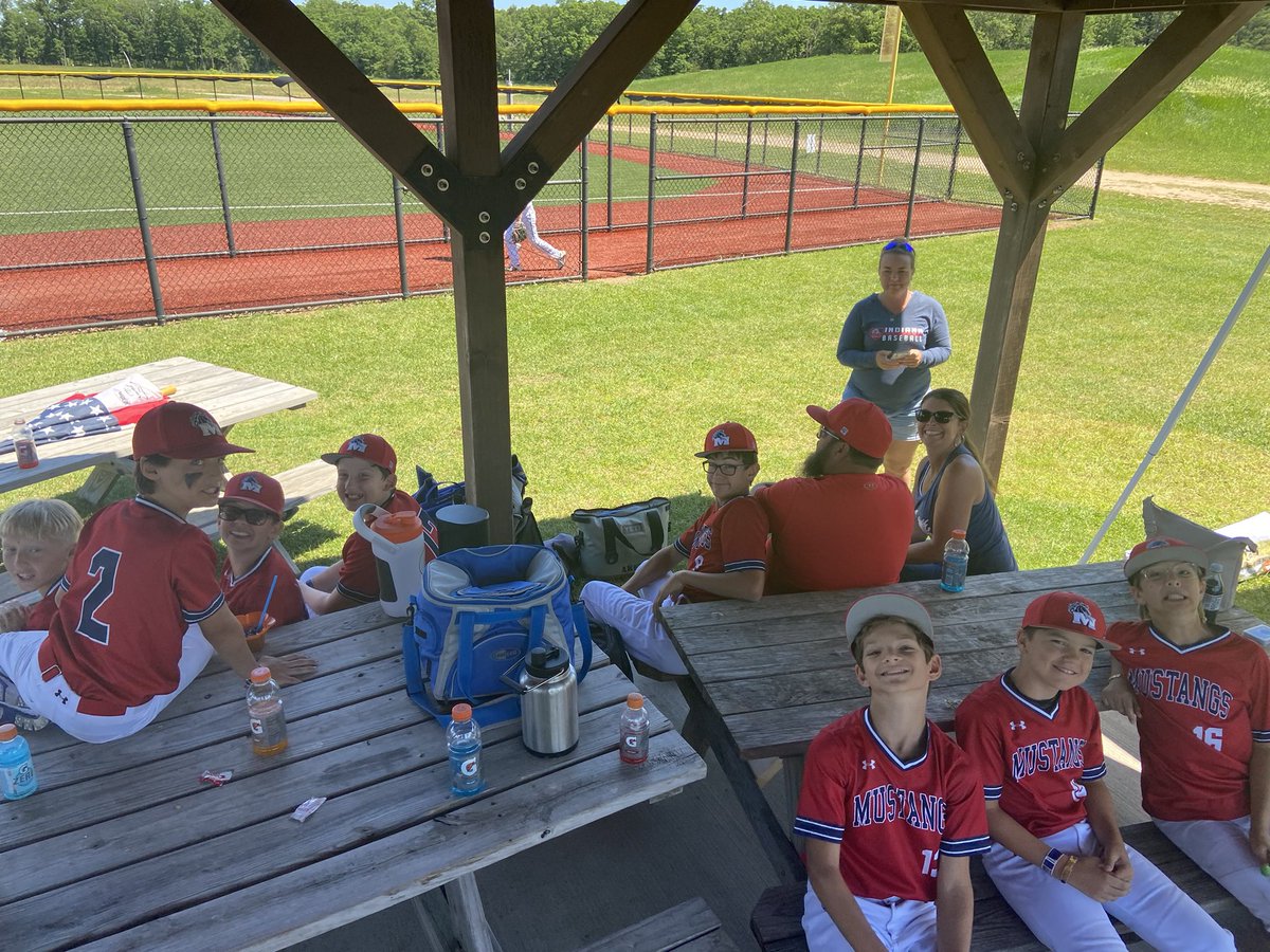Waiting for game 2 of bracket play. Started the day with a victory. Keep winning to keep playing!  Boys are looking good. <a href="/1MustangsNation/">Indiana Mustangs</a> <a href="/RoundTripperAca/">RoundTripper Academy</a>