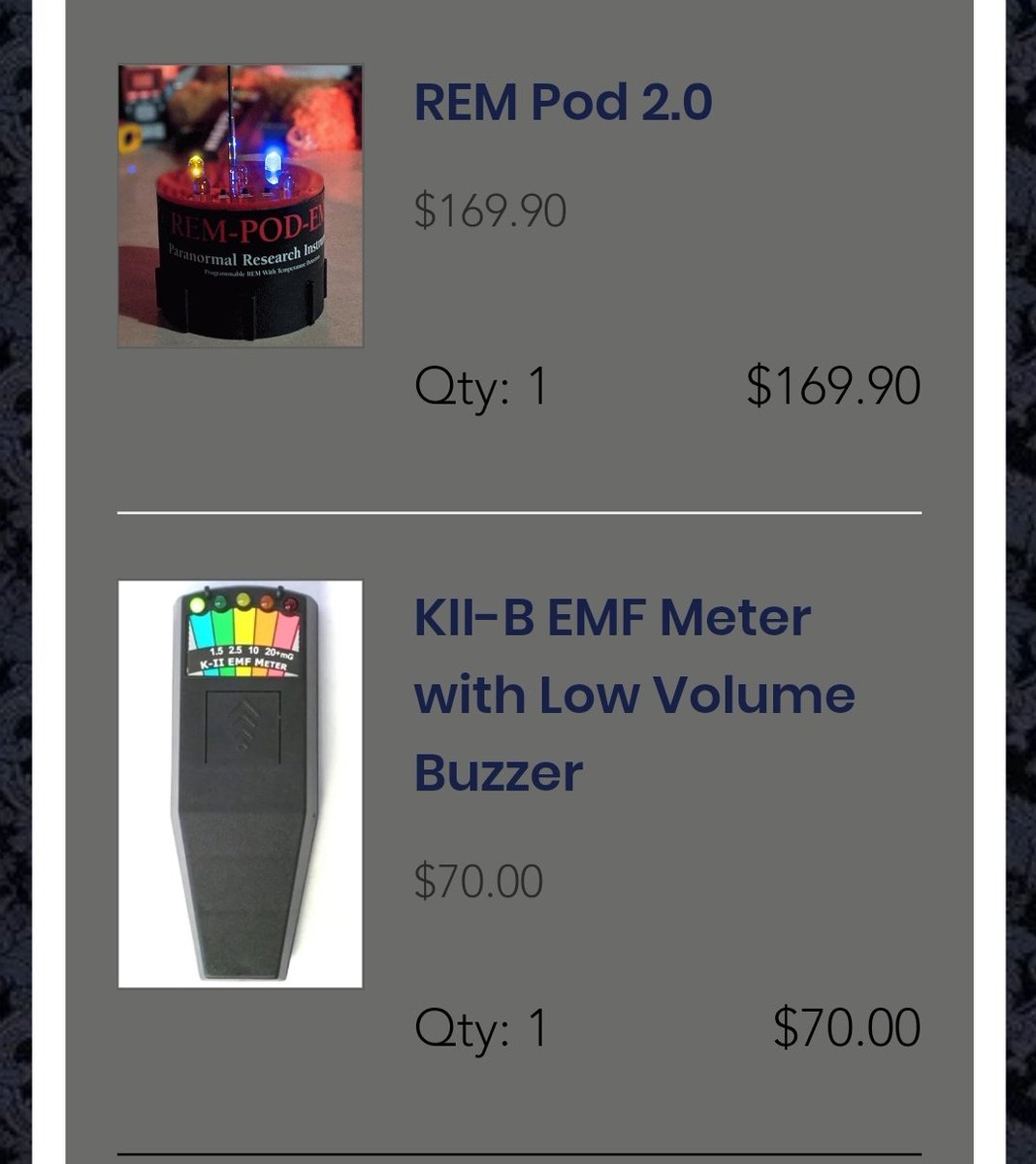LehaneSusann's tweet photo. Omg. I bought a few things. Moving into an allegedly haunted farmhouse. And with me being crazy into ghost investigations and stuff like that I HAD TO get some stuff.👻 I'll get a few nightvision cameras and probably some more stuff later. Stay tuned! #haunted #rempod #emfreader https://t.co/BaPzhqkrhI