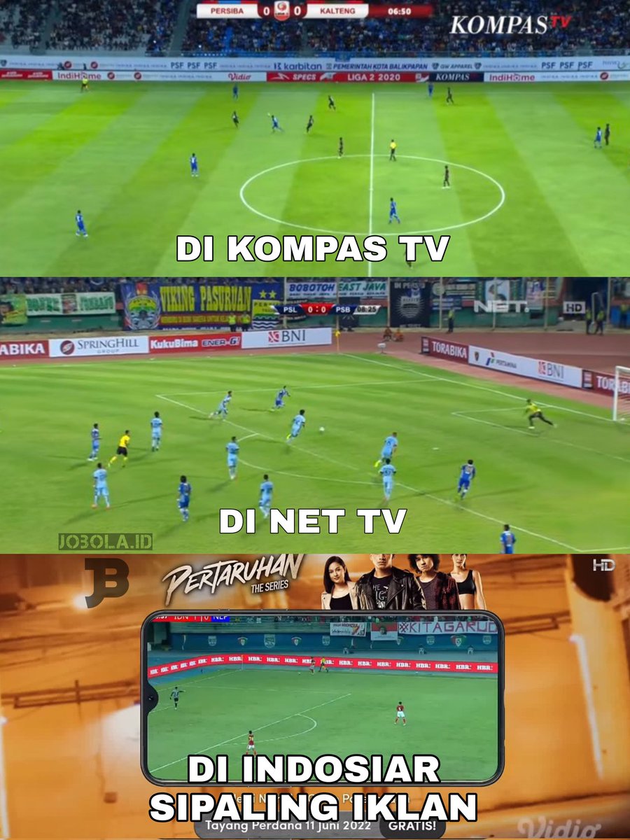 arifnamasaya's tweet image. #BoikotIndosiar 
Yang jadi pertanyaan, apakah mereka ga insecure sama kompas dan Net? Padahal ini udah 2022 loh
Ketika nonton bola :