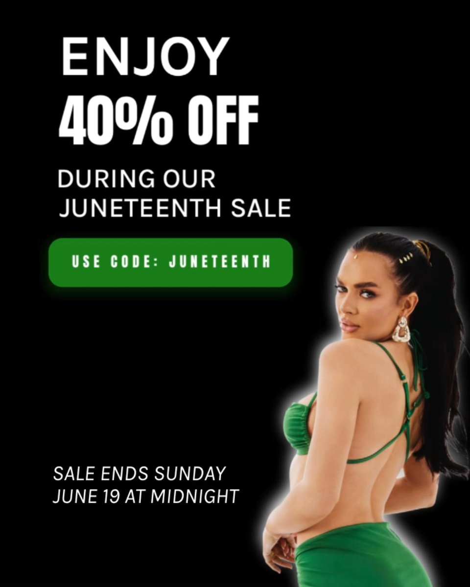 Happy #juneteenth2022
In celebration, we are having a site wide sale. Save 40% off of all your fave pieces! 💚