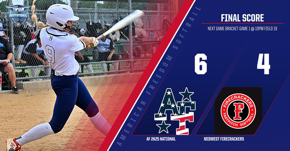 Top Gun Invitational Pool Game 6. 6-0 and locked down the number 1 seed in our pool. Bracket starts tonight! <a href="/TopGunEvents/">Top Gun Events</a> <a href="/AFSBALL/">American Freedom Softball</a> <a href="/LegacyLegendsS1/">Legacy & Legends Softball</a>