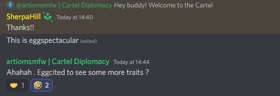 EggCryptoCrtl's tweet photo. Just a bit of our EGGxciting Discord atmosphere 😂

LEGGo! Join us now 🥚

https://t.co/eH58mKQcaJ https://t.co/LFxW88qpBv