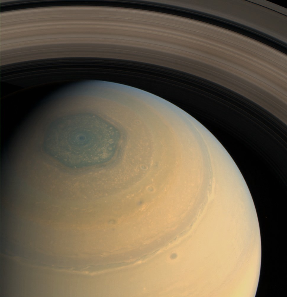 NASA   Saturn’s Hexagonal Storm