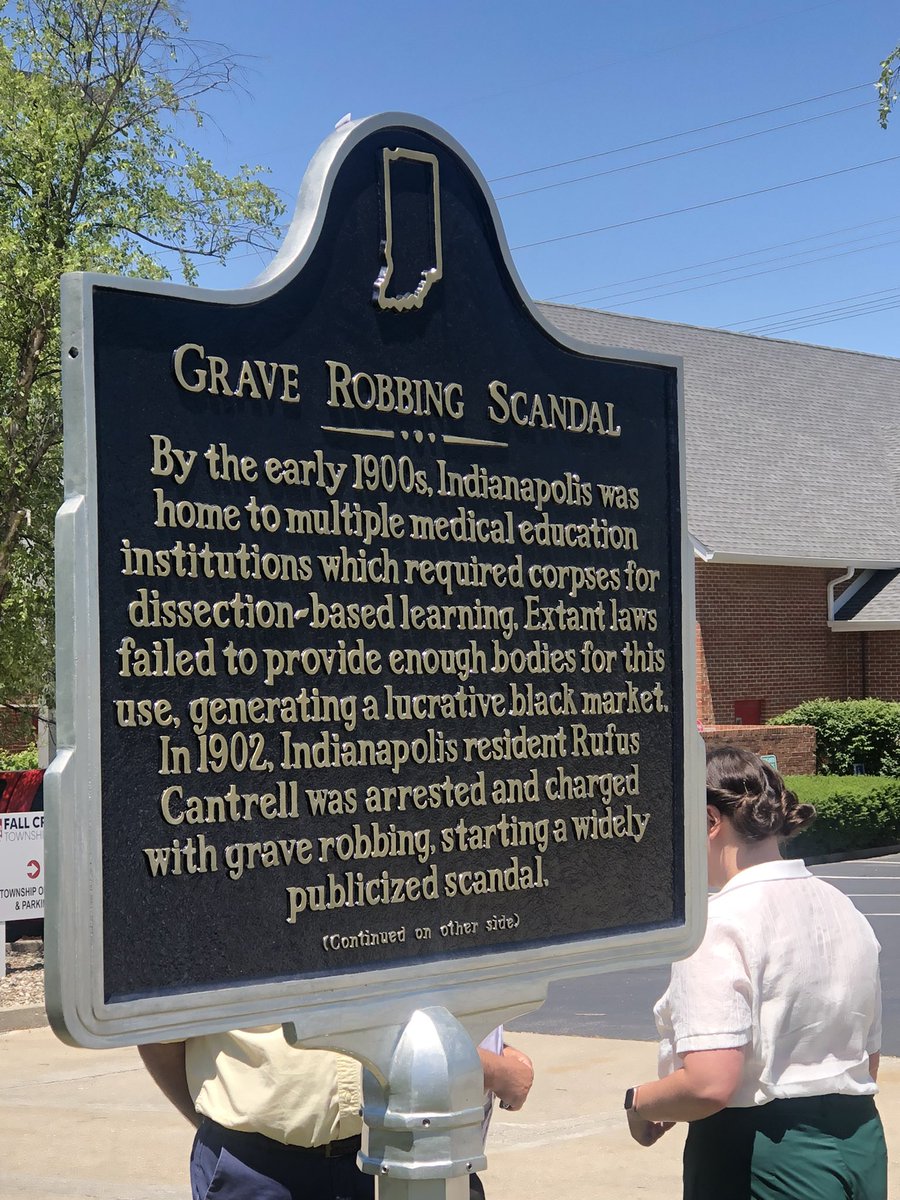 HistoryFishers's tweet photo. Unveiling of Fishers first historical marker. A grave robbery that sparked the formation of Indiana’s State Anatomical Board  https://t.co/srmN7vVDDz https://t.co/lOUxU3ezDm