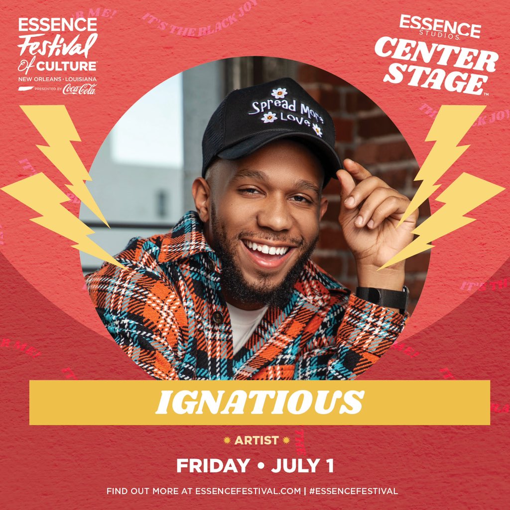 itsignatious's tweet photo. Excited to announce that I’ll be performing at the @essencefest this year on the center stage as one of the emerging artists!
It’s always been a dream of mine to perform at essence and God made a way! He’s faithful #EssenceFest #ignatious https://t.co/gWWZhmlfyo