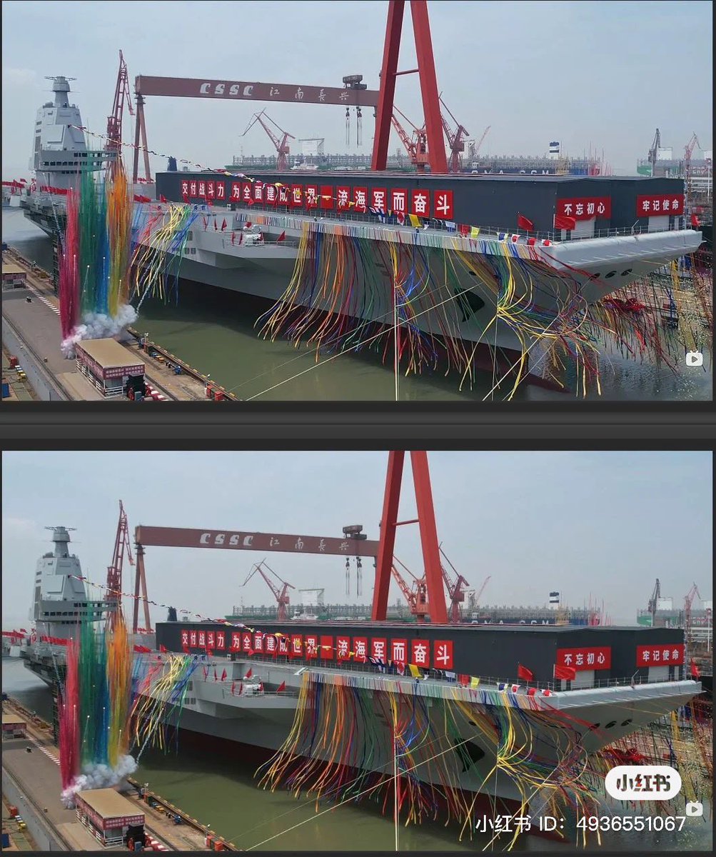 xing_lin_'s tweet photo. The third aircraft carrier was launched! https://t.co/wTXYvTRAQ9