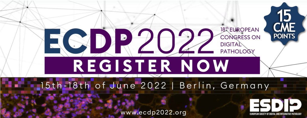 JSDP_AI's tweet image. ヨーロッパデジタル病理学会（ECDIP）が主催する第18回ECDPがベルリンで行われております。
#ECDP2022
日本デジタルパソロジー研究会 #JSDP からは、福岡順也教授とDr. Andrey Bychkovが招聘され、それぞれプレゼンテーションを担当しております。今回の参加者は400名超とのこと。
