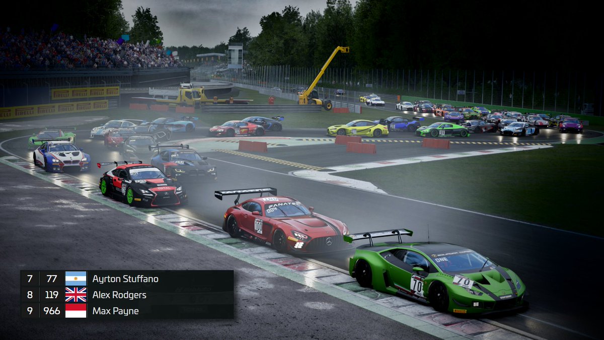 Crazy rain soaked Monza race in the <a href="/RCI_Racing/">Racing Club International</a> Nightowl Series tonight with around 80 incidents for the stewards to review... 😅

Qualified P13 &amp; worked my way up to P8 come the chequered flag!

Honestly wild, but a lot of fun to watch back! 🙌 #beACC #Simracing