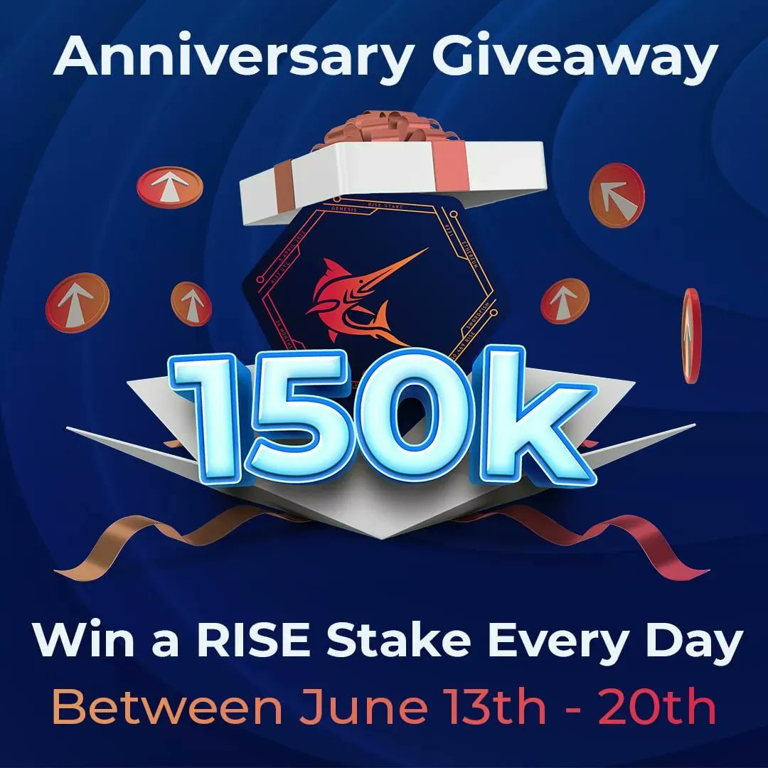 EverRise's tweet photo. 🎁The #EverRise Anniversary Giveaway

🥳Win 150,000 $RISE every day for a week!

Day 6: Like, RT, comment #EverRise &amp; follow @EverRise. One winner will be randomly selected from the comments below. Every comment with the hashtag above counts as one entry. Good luck! 🎊 https://t.co/vafFOaVi6p