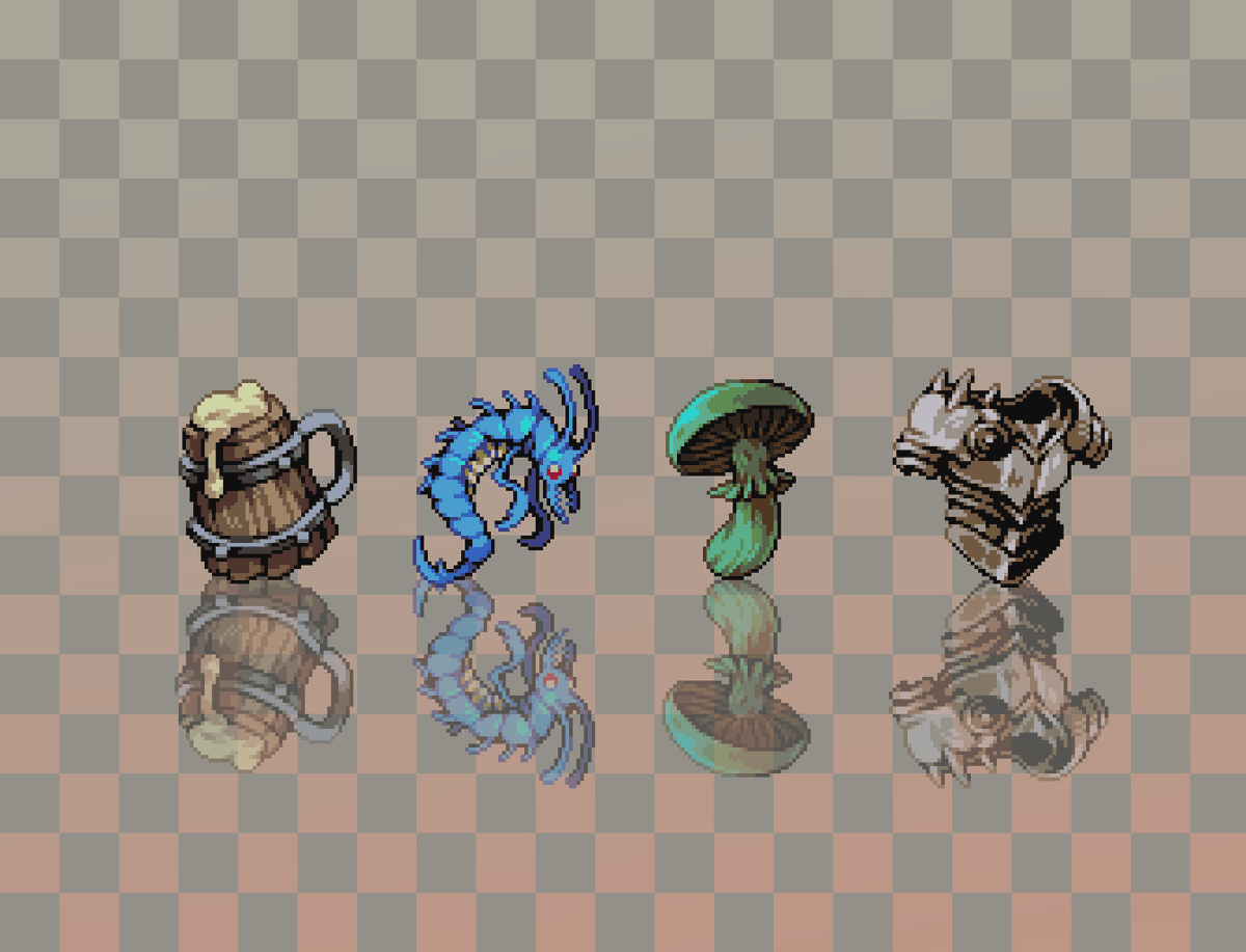 Some of my favorite icons I made for Dread Delusion #pixelart