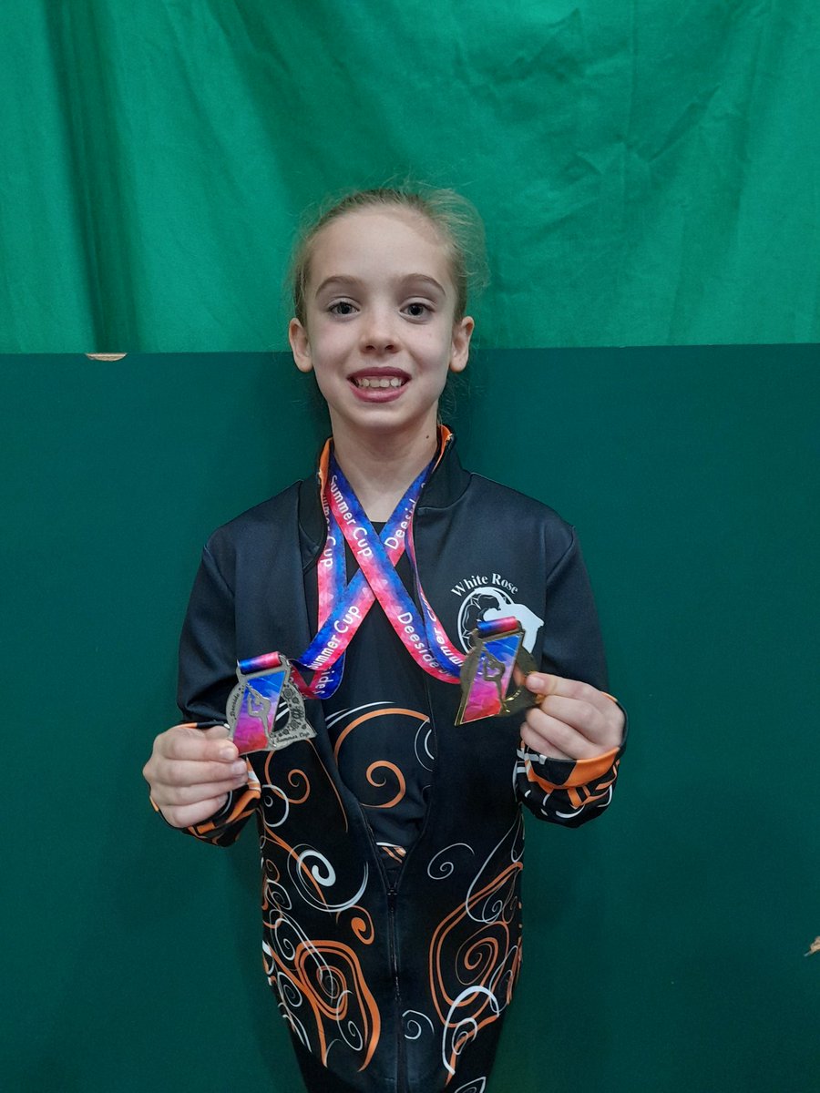 LydiaTh05024494's tweet photo. A very long rhythmic gym competition but Ivy battled music problems to get herself silver in ball and gold in hoop today 🥈🥇 @OPA_LG https://t.co/hrLXkTHEia