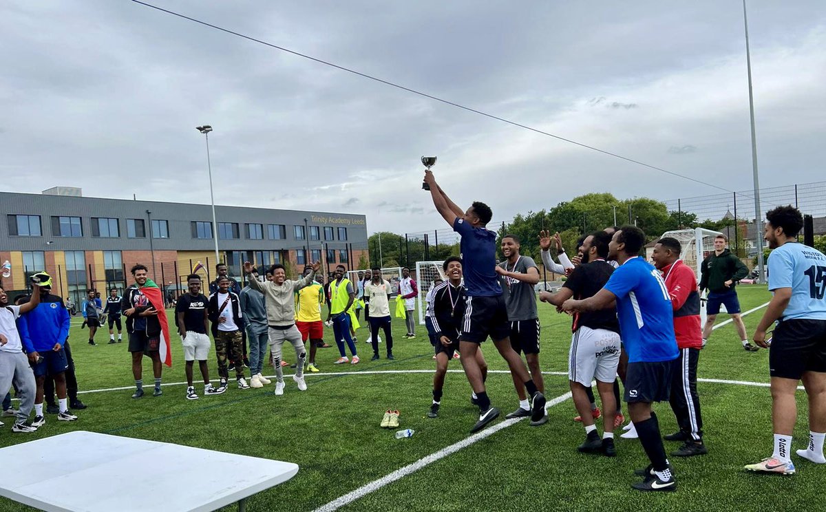 TrinityAcademyL's tweet photo. We were delighted to host our friends @LeedsRF today for the Refugee World Cup! Well done to the worthy winners.  🇪🇷 💜🌟 https://t.co/Se70295RU4