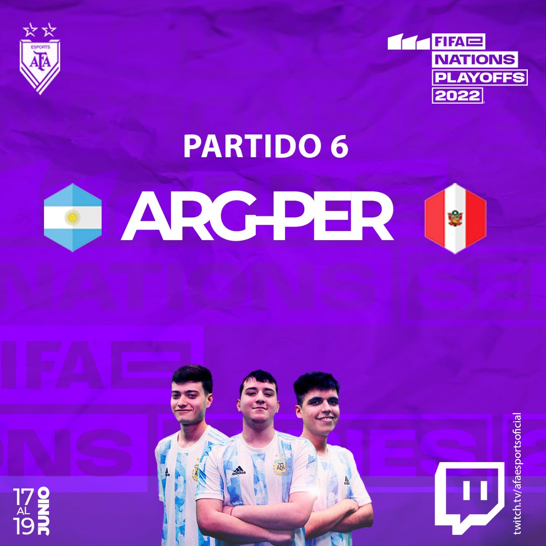 AfaEsports's tweet photo. #Playoffs
¡Ya se juega la segunda jornada!

#Partido6
ARG 🇦🇷 - 🇵🇪 PER

👥 @yagofawaz / @Nicolas99fc 

🔴 En vivo por
https://t.co/mhK3sl7iyj

https://t.co/Nm4JljA9fg

¡Vamos Selección! 🇦🇷 https://t.co/3Byg4Bx4lv