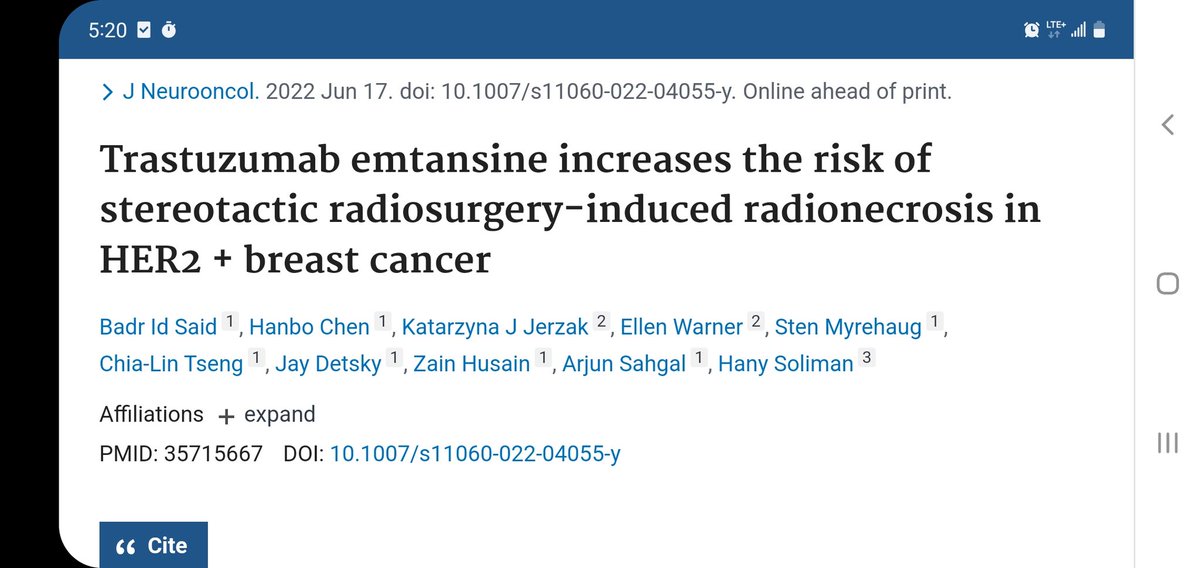 arjun sahgal (@sahgalarjun) on Twitter photo Outstanding work by our resident Dr. Badr Id Said <a href="/UTDROResidents/">UofT Radiation Oncology Residents</a> and CNS staff radonc Dr. Hany Soliman <a href="/Sunnybrook/">Sunnybrook Health Sciences Centre</a> showing the association of Radiation Necroses and TDM1. Important work as we use SRS as our 1st line no matter how many mets. Outstanding work by our resident Dr. Badr Id Said <a href="/UTDROResidents/">UofT Radiation Oncology Residents</a> and CNS staff radonc Dr. Hany Soliman <a href="/Sunnybrook/">Sunnybrook Health Sciences Centre</a> showing the association of Radiation Necroses and TDM1. Important work as we use SRS as our 1st line no matter how many mets.