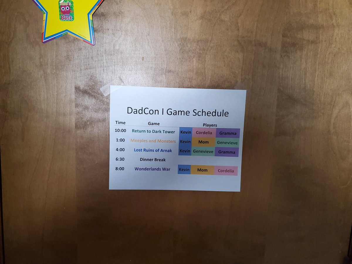 CrowtherGames's tweet photo. Didn't get to go to Origins. Not going to GenCon.
I'm ready for tomorrow.
#DadCon #boardgames https://t.co/MAXqQPVpOP