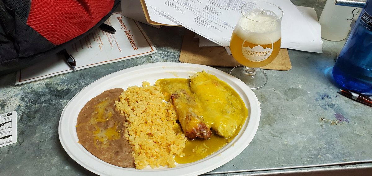 A fantastic brewer's lunch:  Tamales from La Catrina Tamales y Comidas and a Mosaic WPA...yum!