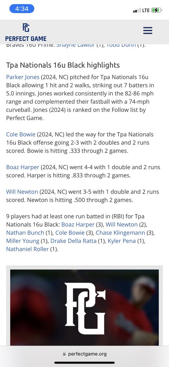 Electric stuff on the bump from Uncommitted’24 <a href="/parkerjones01/">parker jones</a> earning the win! Fb up to 86🔥🔥🔥<a href="/KlingemannChase/">Chase Klingemann</a> w/ 2 strong IP to close it. Monster days at the dish from Uncommitted’24s <a href="/BoazHarper/">Boaz Harper ✟</a>, <a href="/ColeBowie3/">Cole Bowie</a> &amp; <a href="/willnewton04/">Will Newton</a>. Bracket play tmrow!!!@PG_Coastal <a href="/tpanationals/">TPA Nationals</a>