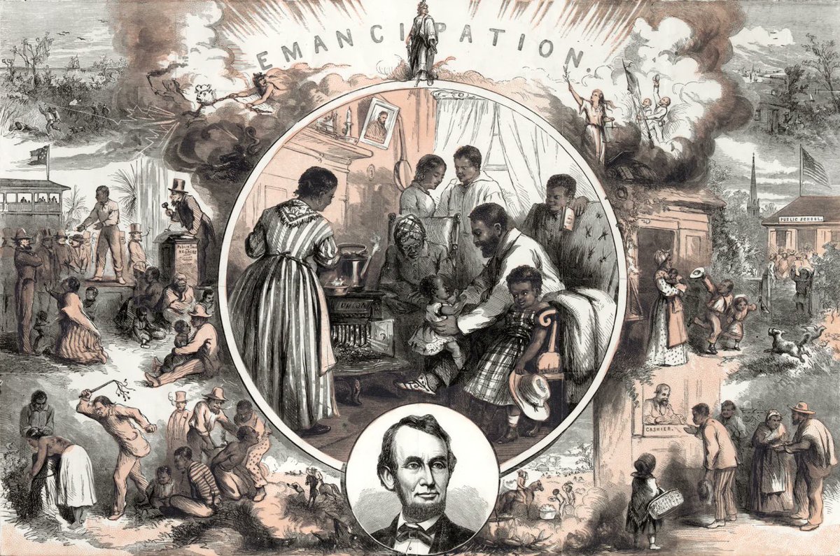 Tubman_Byway's tweet image. Happy Juneteenth! 2.5 years after the Emancipation Proclamation was signed, federal troops arrived in Galveston, TX on June 19, 1865 to ensure that all enslaved people be freed. It became a federal holiday in 2021. Learn more: bit.ly/3tGO9vh
(Illustration by Thomas Nast)
