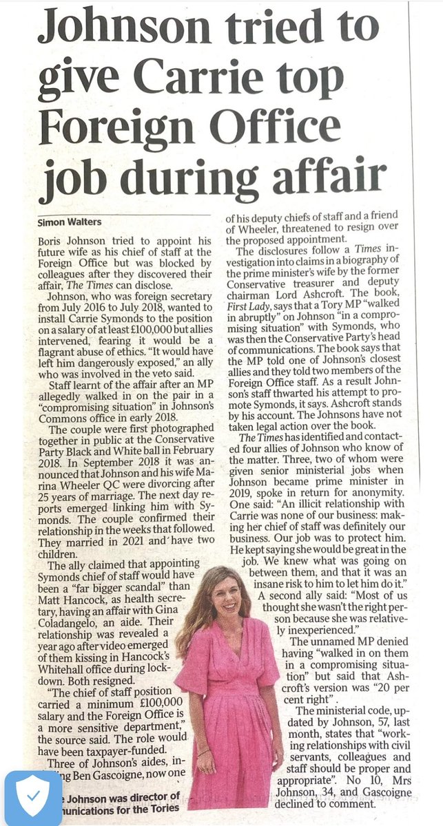 Otto_English's tweet photo. Bet Red Wall voters could not be more delighted that Boris Johnson, as Foreign Secretary, sought to give his extra marital girlfriend a six figure taxpayer funded job. He's just like us. Who hasn't. Hurrah for Boris https://t.co/NcHrTfSwfB