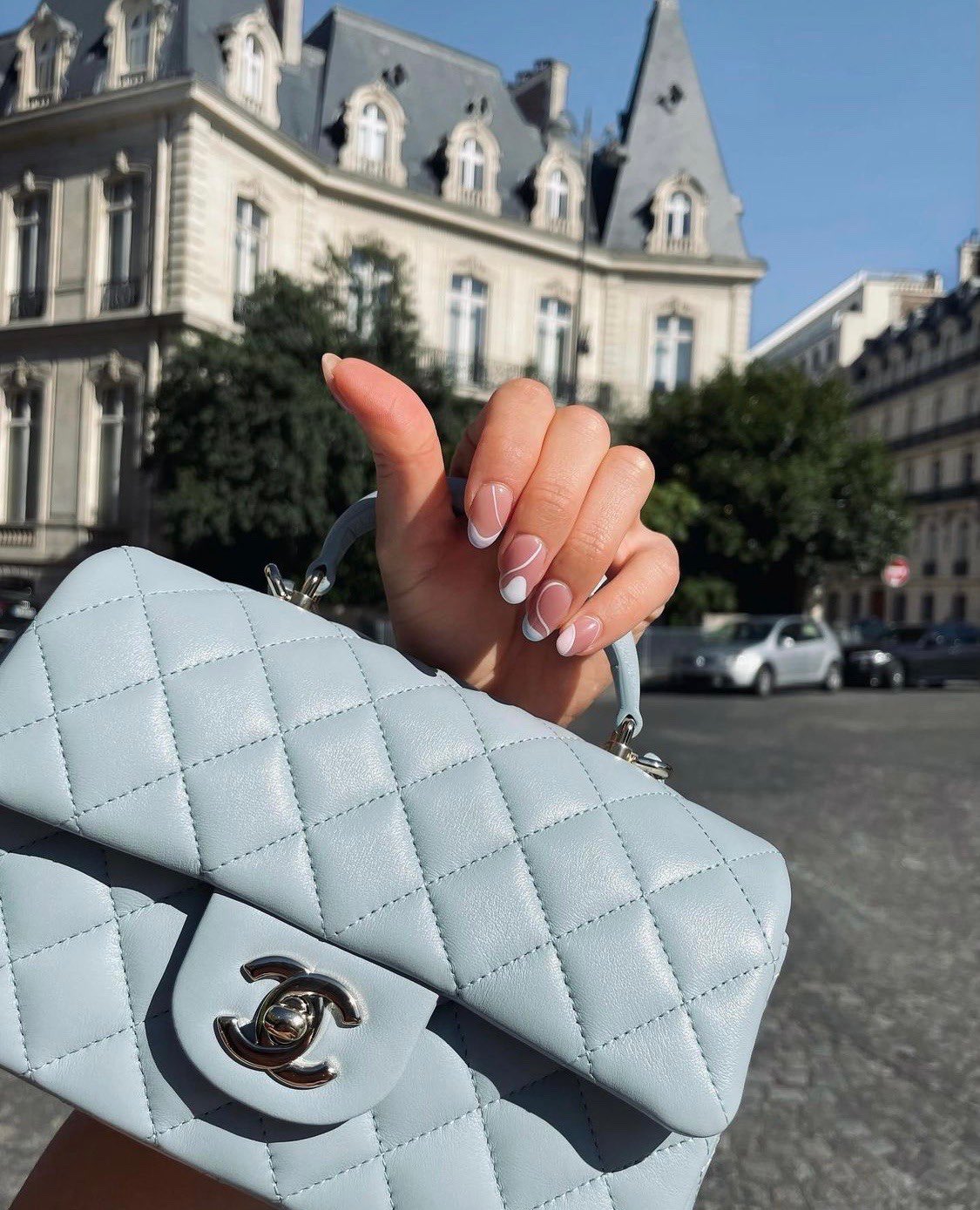 𓃭 on X: Chanel bag in baby blue  / X