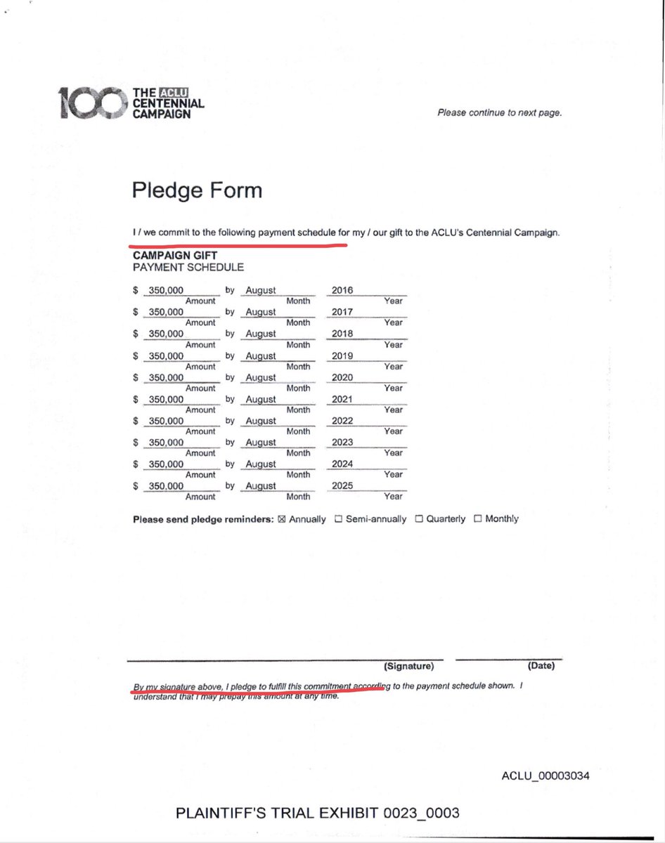 An_elf_pirate's tweet photo. Amber Heard said under oath in the UK, she DONATED IN FULL her $7m divorce settlement. That was a lie.

She said under oath in VA, she pledged to donate &amp; intended to fulfil her pledge. That was a lie.

She refused to sign a pledge form for the ACLU for a payment schedule. https://t.co/7gOCN7vCZv