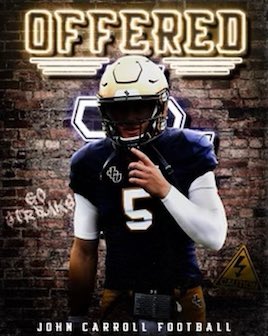 Thankful to receive an official roster spot from John Carroll University! <a href="/Coach_MHarris/">Mike Harris</a> <a href="/Holliday4life1/">Coach Holliday</a> <a href="/CoachPlante19/">Bob Plante</a>