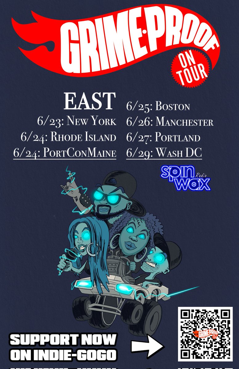 MyNameisProwess's tweet photo. #GrimeProof is days away from LIVE on Tour! Powered by @spinwaxradio & all of you who supported us so generously. We're almost ready 2 GO! First is @wondervillenyc in NYC, then we hit the coastal line to @ProvidenceRI and keep going...
If you're near a city listed, join us!~ https://t.co/5YXNVjCpwe