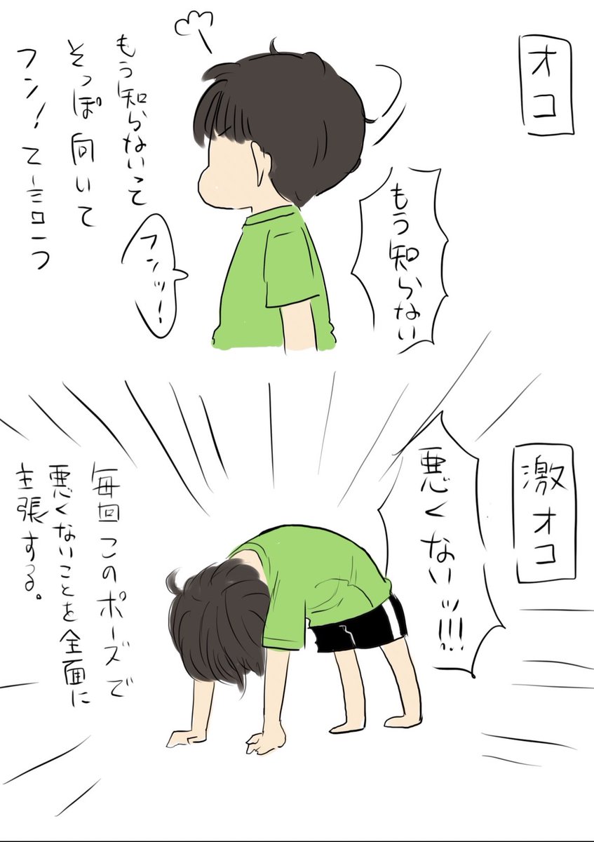 だいぶ前に描いた(多分載せてない)息子のおこの様子記録、今はしてない😠 
