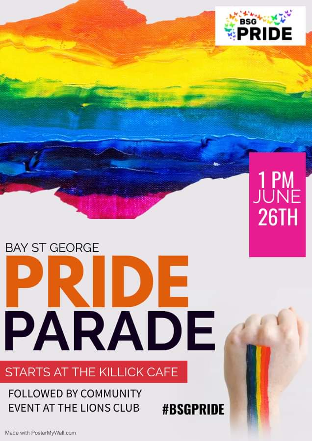 So Excited to celebrate in person this year! <a href="/CYNSouthwestern/">CYN Southwestern</a> <a href="/cbcnfldmorning/">CBC Newfoundland Morning</a> <a href="/TonyWakehamNL/">Tony Wakeham</a> <a href="/kipnf/">Kip Kaus</a> @Gudie <a href="/BSGYMCA/">Bay St. George YMCA</a> <a href="/BSGwomenscentre/">BSG Womens Centre</a> <a href="/shs9672/">Stephenville High</a> <a href="/590VOCM/">YOUR VOCM</a> <a href="/ScottReidLib_NL/">Scott Reid</a> @OfficialOZFM #BSGPRIDE22