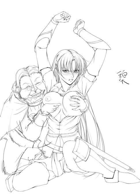 今日の一枚も昔描いた #ワーズワース の18禁同人漫画「シャロンと愉快な仲間達2」の表紙の作業中の画像。
今回はシャロン及び脱衣の差分の清書がほぼ終わってテッシオの2つ目の差分のラフを描いた物。
シャロンは完成版と比べると腕や足が長かったりと後の修正で微妙に違ってたりしますね。🙂 