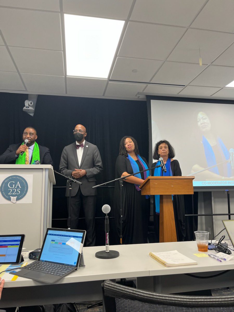 Ruth and Shavon being installed as co-mods of the 225th General Assembly #ga225 #pcusa