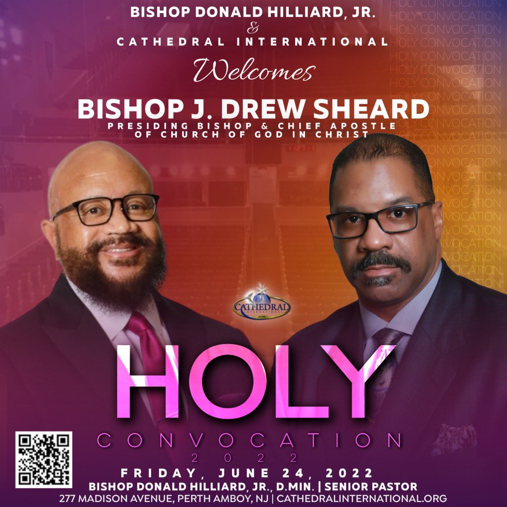 It’s HOLY CONVOCATION at The Cathedral International. I am blessed to kick it off this Thursday, and Bishop Drew Sheard, and Bishop Jackie McCullough are my special quests Friday Night, and Sunday Morning respectively. I hope to see you. Come as you are, and bring the family.