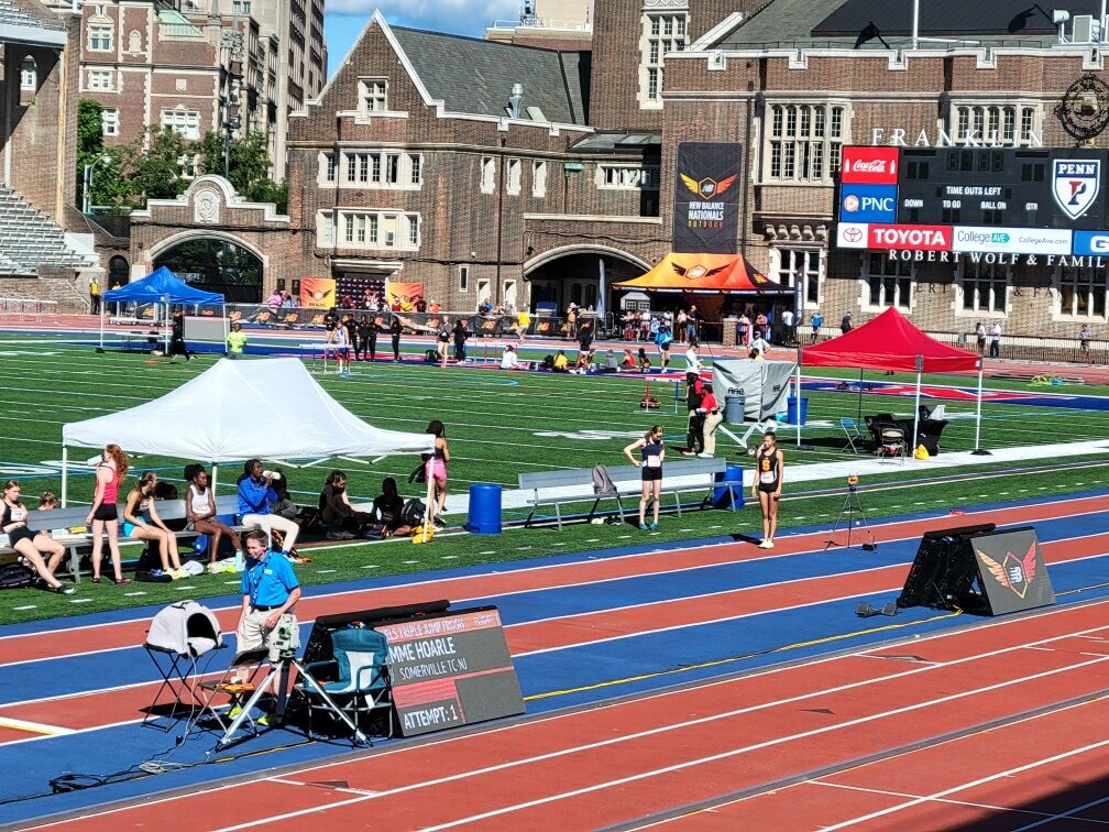 CoachUreSHS's tweet photo. Our Swiss Army knife made her way down to Philly today for nationals. @emmehoarle jumped 33-3 to claim 13th overall amongst freshman!! What a season this kid had…special is understatement! #SheCanDoAnything #ShipSzn @VillePioneers https://t.co/8z1fzgE113