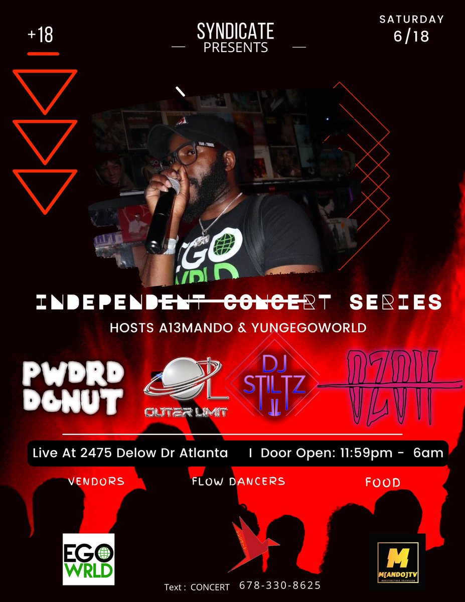 What's up Heroes! <a href="/emeraldsummers_/">Emerald Summers Presents</a> and <a href="/TheSyndicateFam/">SyndicatePresents</a> have an event tonight with a full line-up including <a href="/OuterLimit_ATL/">Outer Limit</a> @dj_stiltz  and more. Bring your flow gear!  linktr.ee/emeraldsummers for more info and to stay tuned for future evvents.  #EmeraldSummersPresents #ATL