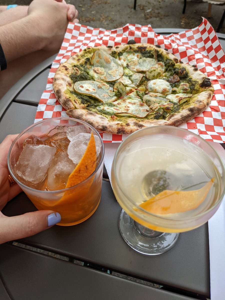 Doing the Sounders/Reign double header today and taking some time in between to have some yummy local cocktails and pizza at <a href="/lp_distilling/">Letterpress Dist.</a>. They're like a block from the stadiums highly recommend!