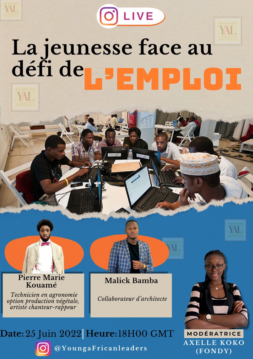 YoungAfricanL's tweet photo. Nous serons en direct le samedi prochain sur notre page Instagram à 18h. On vous attend 🔥🔥
#YAL L’EXCELLENCE AU SERVICE DU PEUPLE ✊🏿 https://t.co/2SGD94PLJL
