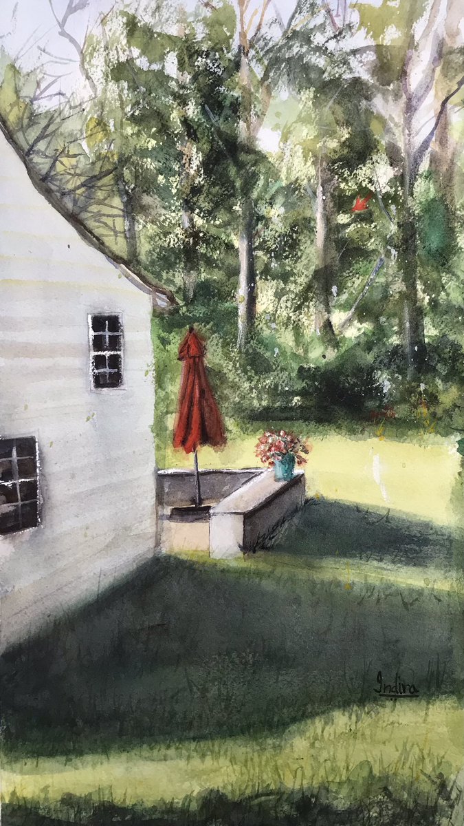 Indcar's tweet photo. Summer Shadows, watercolor on arches paper https://t.co/AVQynsUIjX