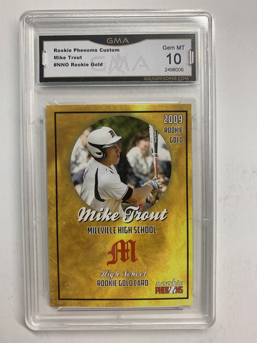 RockysCardb0ard's tweet photo. 🚨🚨🚨FREE GIVEAWAY 🚨🚨🚨

Mike Trout custom Gold 2009 Rookie Phenoms Millville High School GMA Graded Gem Mint 10

FOLLOW, RETWEET, &amp; TAG A FRIEND &amp; once I reach 1,500 followers I will pick a winner https://t.co/928XVF0fDK