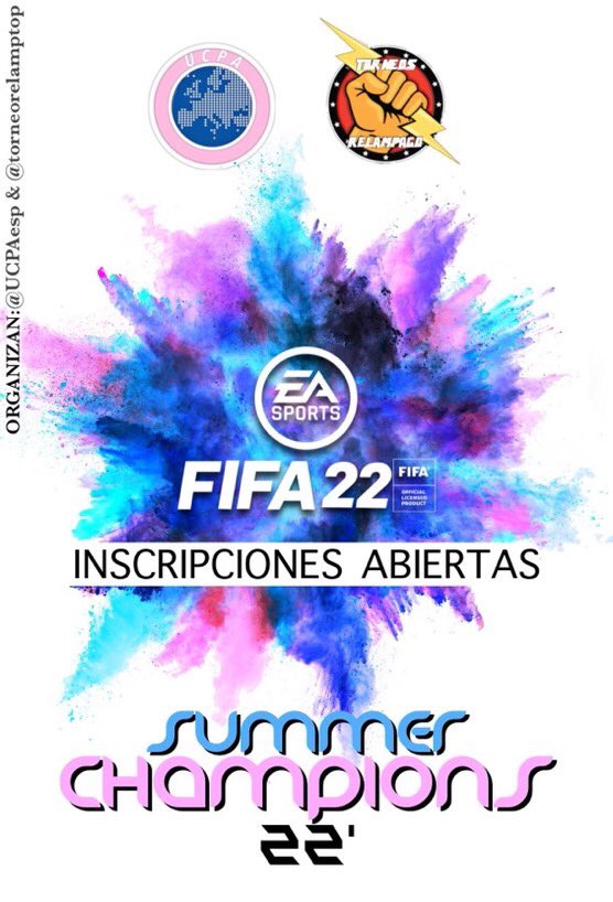 De mano de @UCPAesp 😌

Información📄

•Formato: Fase de grupos + eliminatorias
•N° equipos: 12 mínimo 
•CLQ: Obligatorio ✅

📅 + 🕦

•Días: a concretar por la administración 
•Horario: de 23:00 a 00:00
