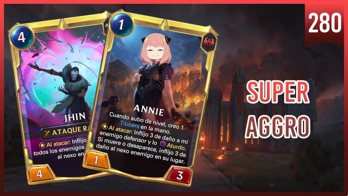 MysticRed27's tweet photo. Al fin pude editar el video del mazo de Annie y Jhin, un mazo donde el coste mas alto es un diezmar, ya saben que significa♪♫
Como siempre código del mazo en la descripción
👉 https://t.co/LPmFV2jykq
#LegendsOfRuneterra #LoRLATAM #LegendsOfRuneterraEspañol #Trotamundos #Set6 https://t.co/zXFQRQY9uN