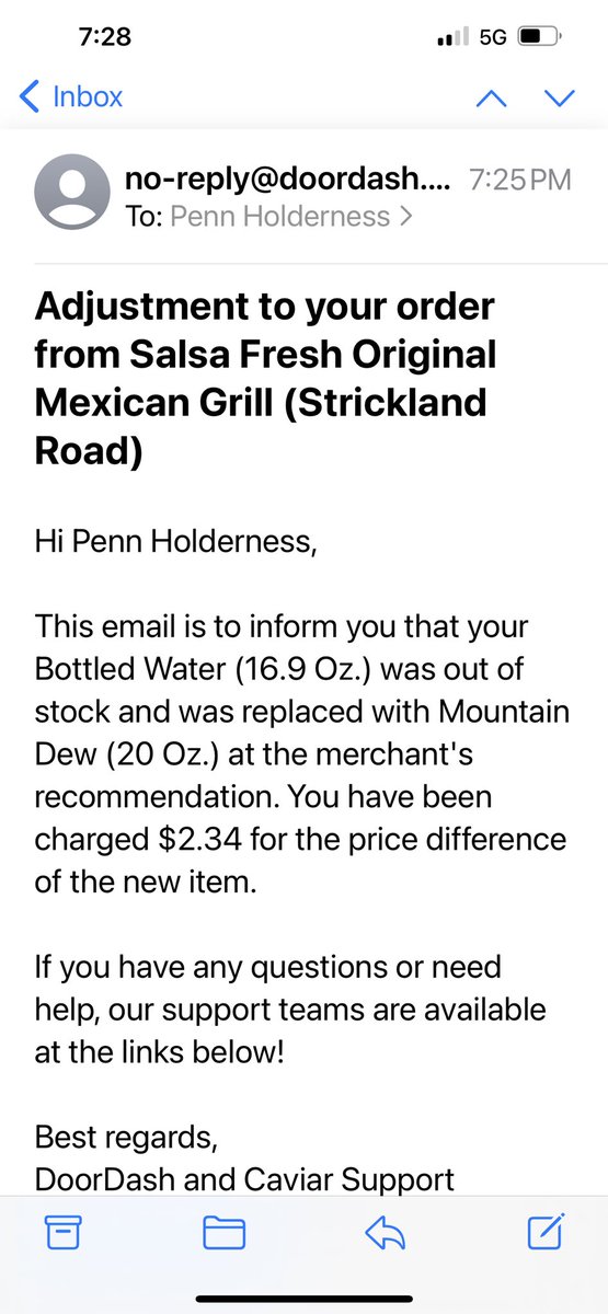 Doordash. First in customer service.