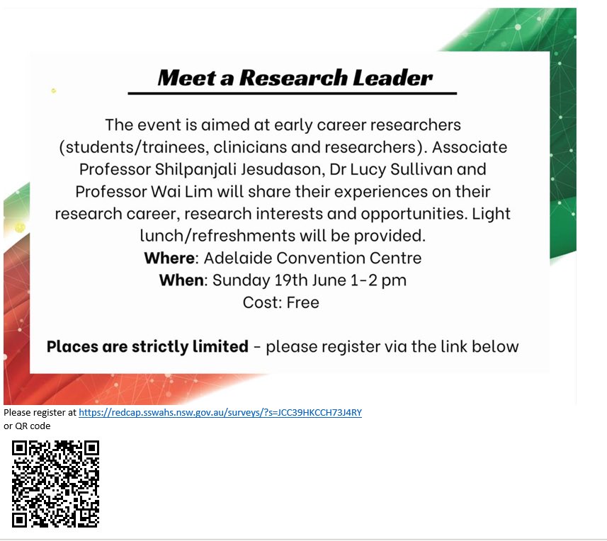 Hi all, Please join us after the <a href="/TSANZ_txsoc/">TSANZ</a> Masterclass for a networking event for ECRs and Research Leaders. In the same hall as the masterclass with some nibbles after 😊 Hope to see you there!