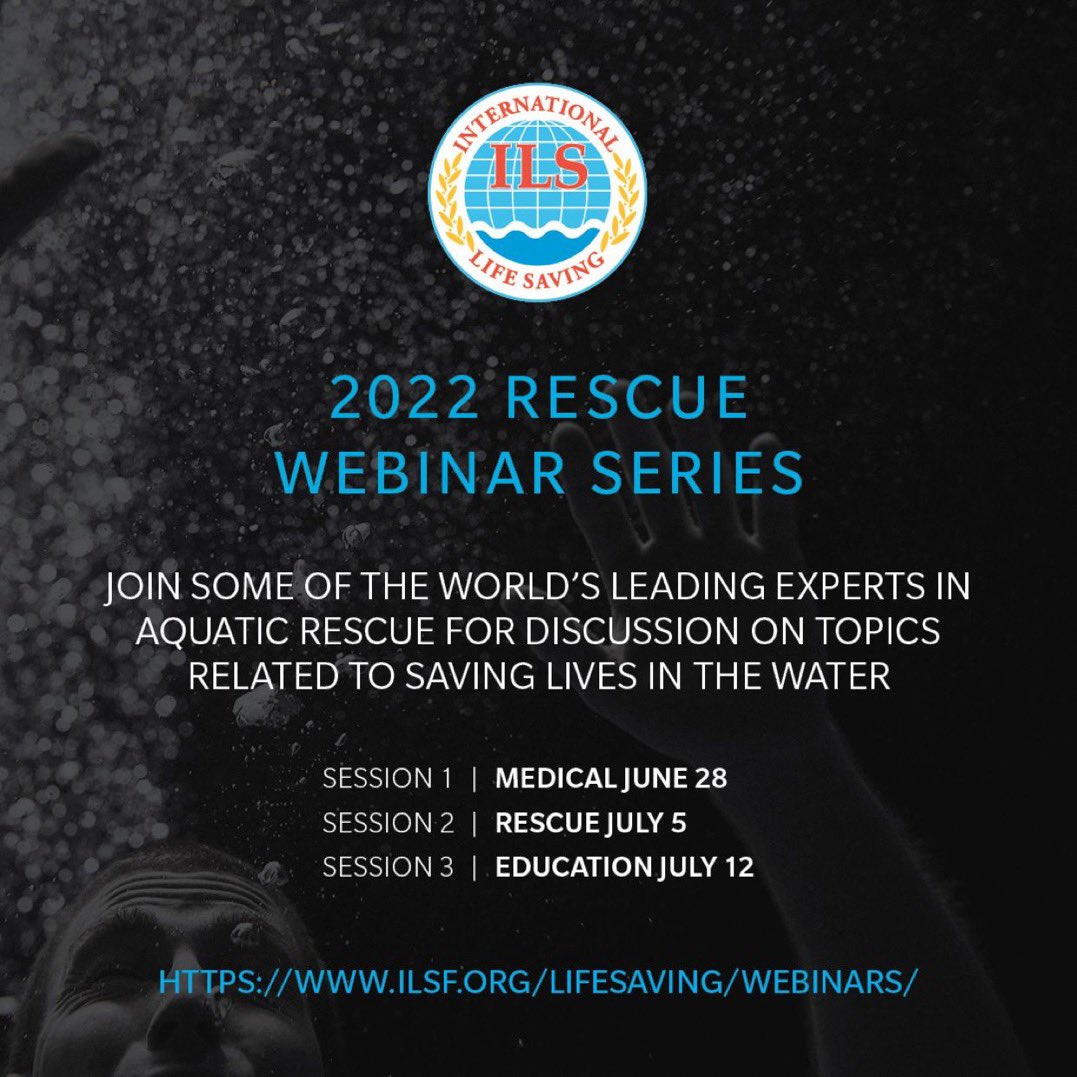 The International Life Saving Federation’s Rescue Commission is hosting a series of webinars for the global lifesaving community. Free registration via the following links:
- Medical: cutt.ly/ZJptJxH
- Rescue: cutt.ly/uJptx0f
- Education: cutt.ly/KJgM37B