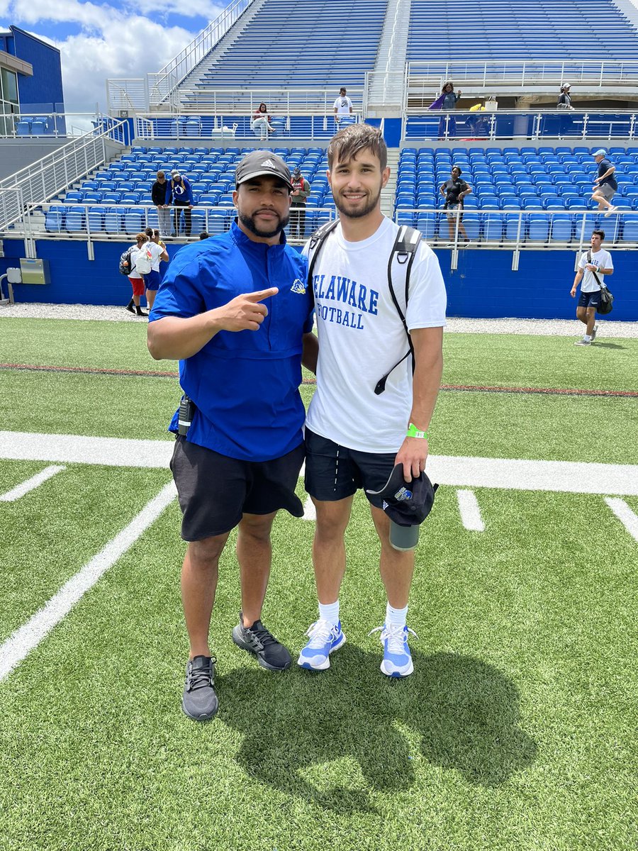 Great day at the <a href="/DelawareFB/">Delaware vs Louisiana Tech Live Stream</a> camp! Fastest 40 of the day 4.40. Thank you <a href="/Coach_AndrewP/">Andrew Pierce</a> for working with me today!!