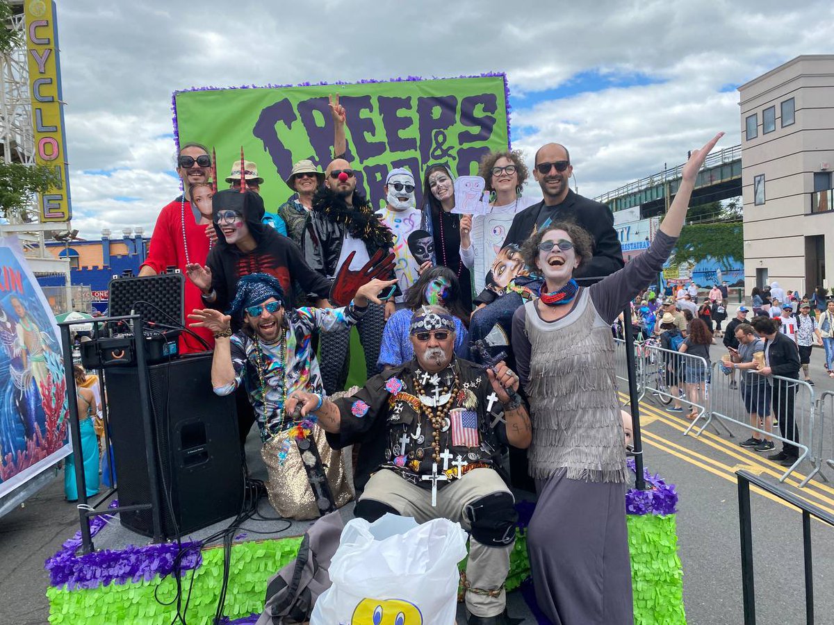 PowerDada's tweet photo. Dancing with old friends from all over the world on a float at the @MermaidParade in New York Fucking City and feeling the energy of its people is life-affirming. We strongly recommend it. https://t.co/wgwWd2uXj5
